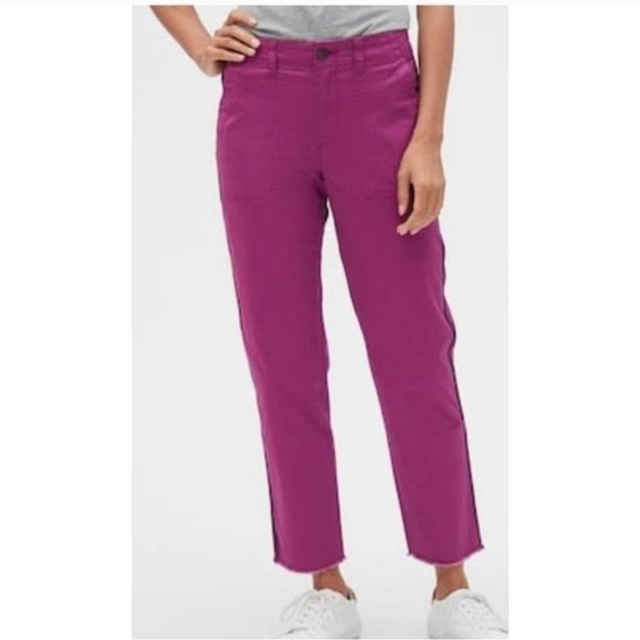 GAP Purple Berry Infusion Girlfriend Khakis with Raw Hem 💕 - Picture 2 of 8